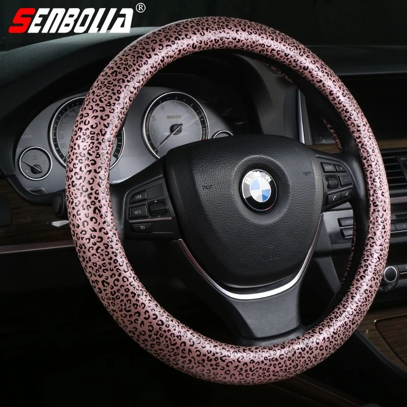 Leopard print car steering wheel cover2